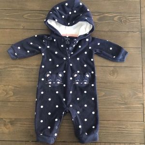 Carter’s 3m Navy Polka Dot Kitty Coverall